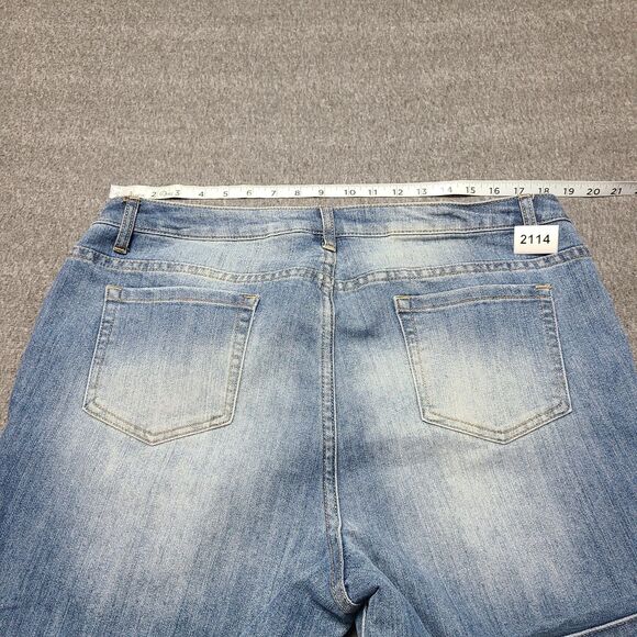 Ashley Stewart Womens Jeans 16 Slim Straight‎ Skinny Light Wash Denim Pants - Picture 8 of 9